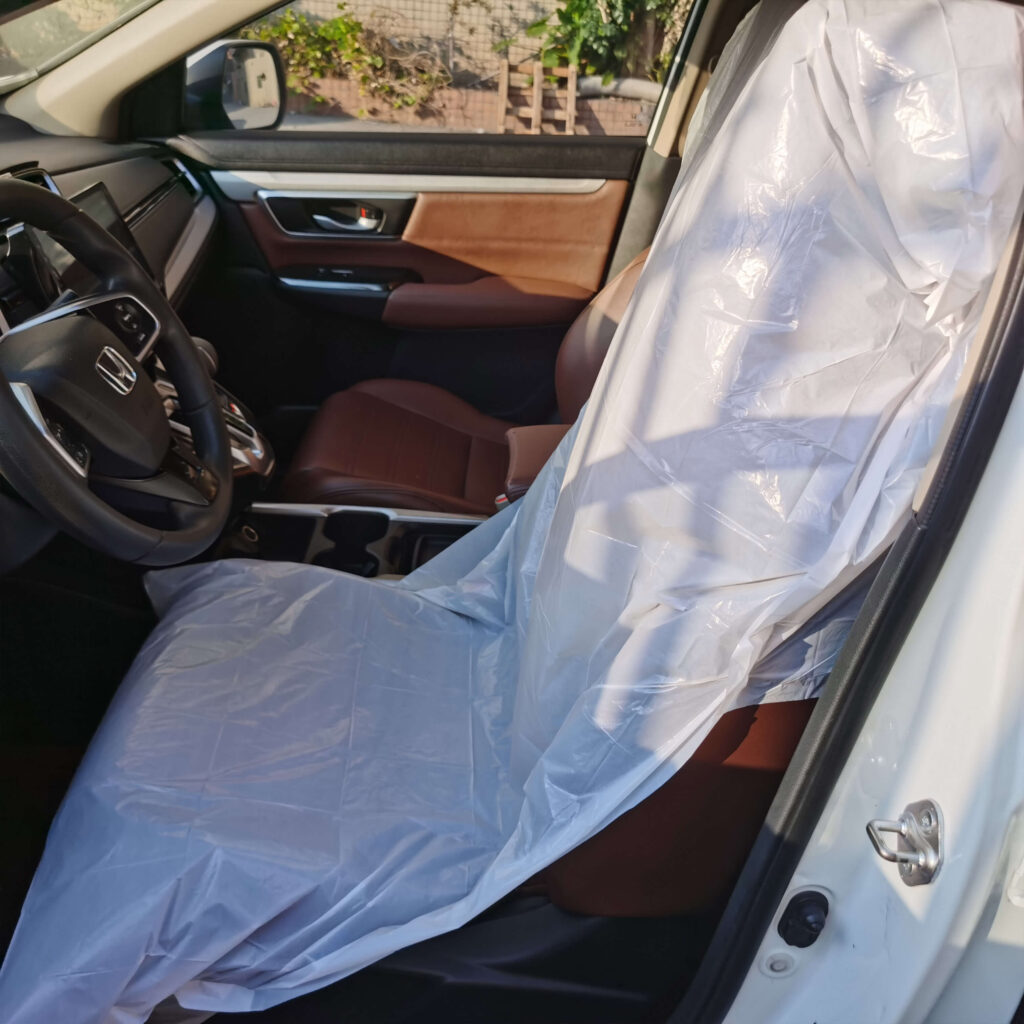 Disposable plastic car seat covers
