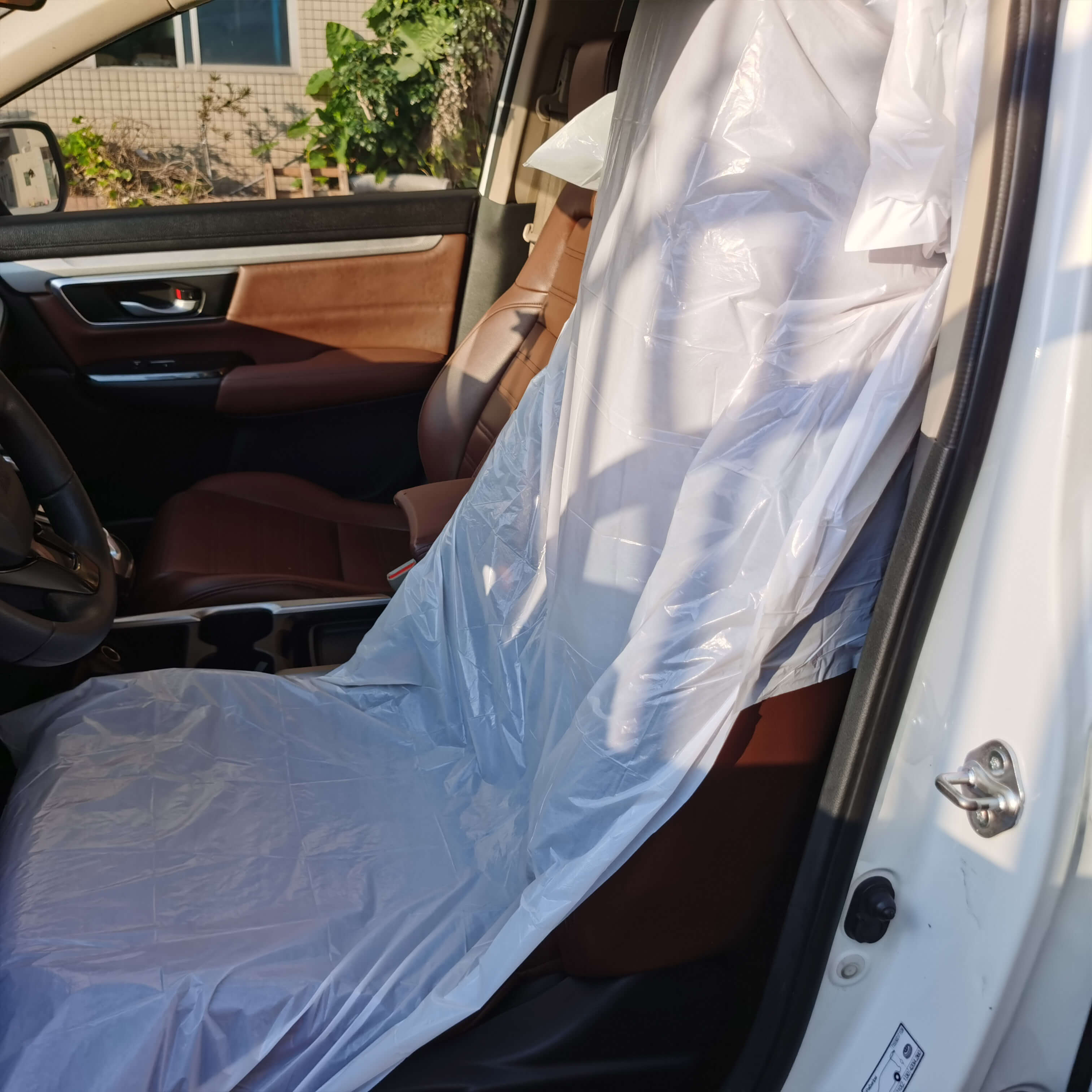 Disposable plastic car seat covers